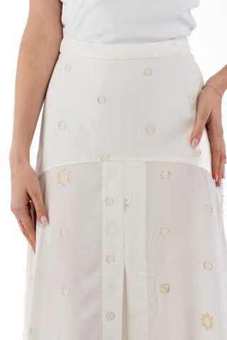 Saia midi assimétrica - Branco - Branco