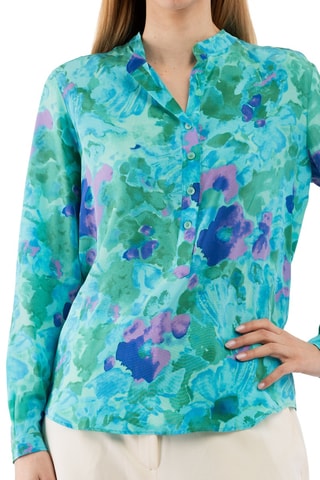 Camisa em seda - Turquesa - Turquesa