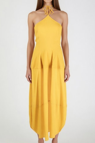 Vestido comprido sem mangas - Amarelo
