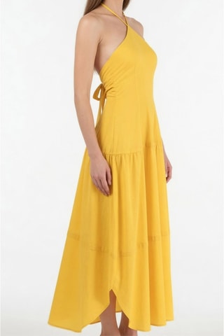 Vestido comprido sem mangas - Amarelo