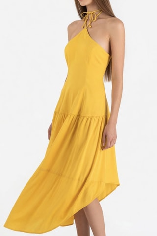 Vestido comprido sem mangas - Amarelo