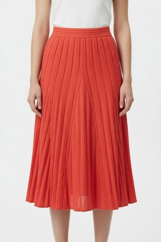 Saia midi cintura subida - Vermelho