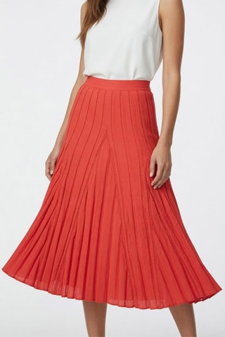 Saia midi cintura subida - Vermelho