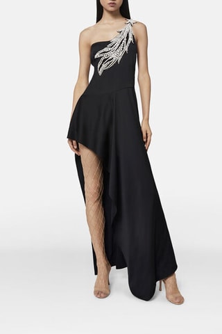 Vestido assimétrico sem mangas - Preto - Preto