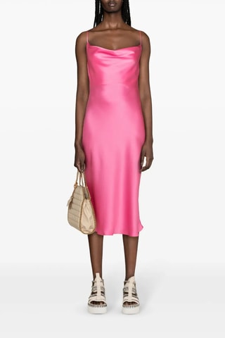 Vestido médio sem mangas - Rosa - Rosa