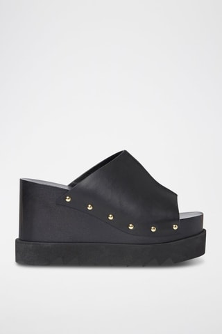 Sandálias de salto com plataforma - Preto - Preto