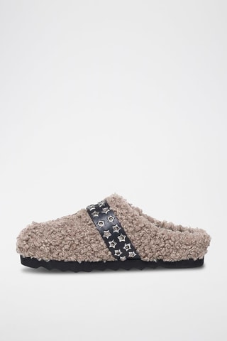 Mules - Bege - Preto e bege