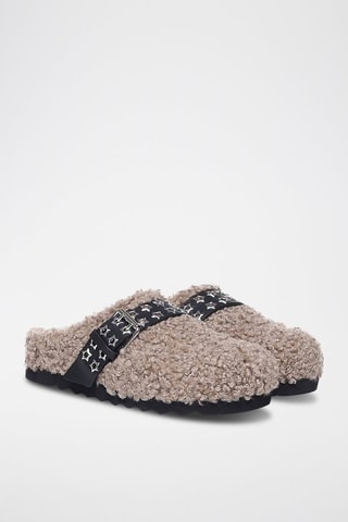 Mules - Bege - Preto e bege