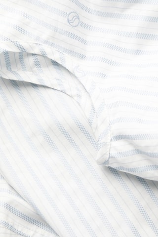 Vestido-camisa - Branco e azul-celeste - Branco e azul