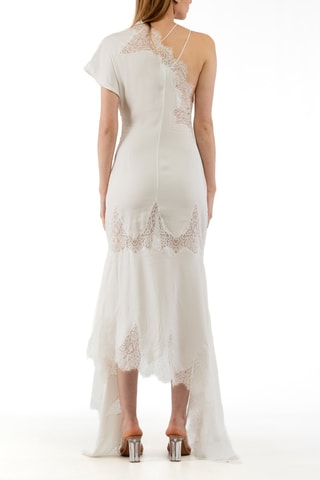 Vestido comprido em seda - Creme - Bege