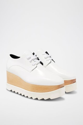 Derbies de salto com plataforma - Branco - Branco e preto