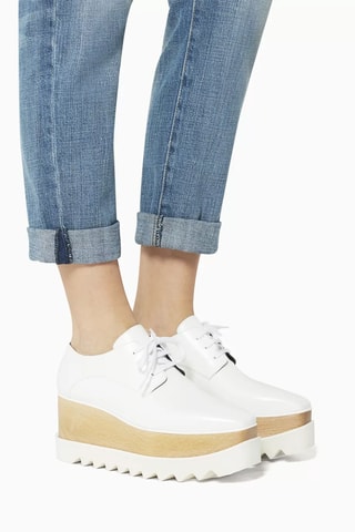 Derbies de salto com plataforma - Branco - Branco e preto