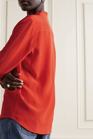 Blusa em seda - Vermelho - Vermelho