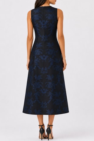 Vestido midi de seda - Preto