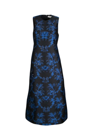 Vestido midi de seda - Preto