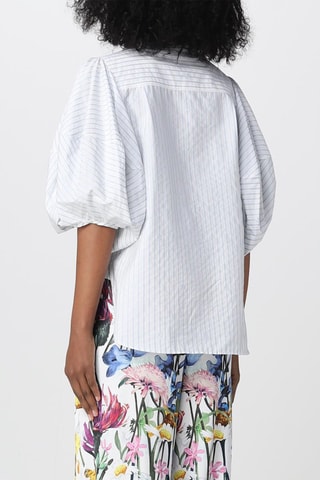 Blusa - Branco e azul-celeste - Branco e azul