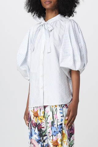 Blusa - Branco e azul-celeste - Branco e azul
