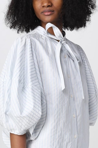 Blusa - Branco e azul-celeste - Branco e azul