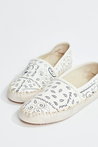 Leren Espadrilles Paisley - Ecru