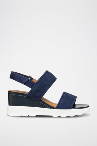 Nubuck Sandalen met Sleehak Spherica Ec6 - Blauw