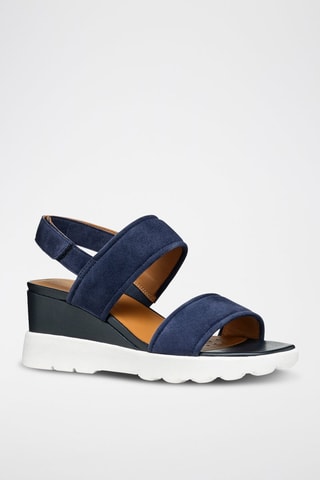 Nubuck Sandalen met Sleehak Spherica Ec6 - Blauw