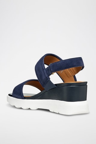 Nubuck Sandalen met Sleehak Spherica Ec6 - Blauw