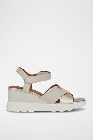 Leren Sandalen met Sleehak Spherica Ec6 - Beige