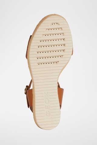 Leren Sandalen met Sleehak Ponza  - Bruin