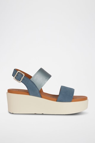 Nubuck Sandalen met Sleehak Xan2.2S - Blauw