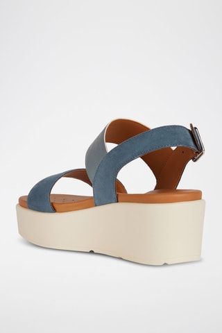 Nubuck Sandalen met Sleehak Xan2.2S - Blauw