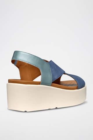 Leren Platform Sandalen met Hak nubuck Xan2.2S  - Blauw
