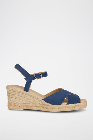 Nubuck Sandalen met Sleehak Gelsa - Blauw