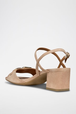 Leren Sandalen met Hak New Eraklia 50  - Nude