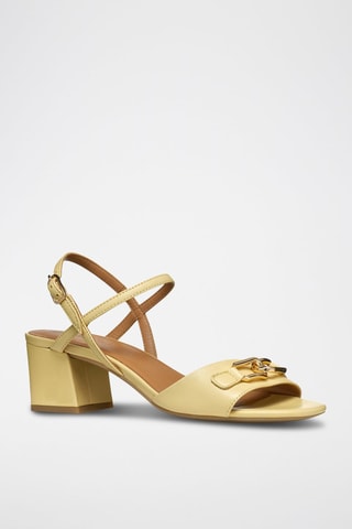 Leren Sandalen met Hak New Eraklia 50  - Geel
