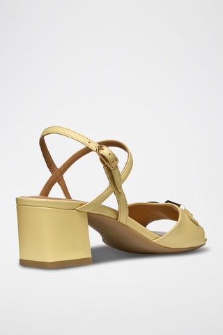 Leren Sandalen met Hak New Eraklia 50  - Geel