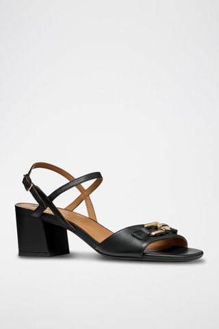 Leren Sandalen met Hak New Eraklia 50  - Zwart
