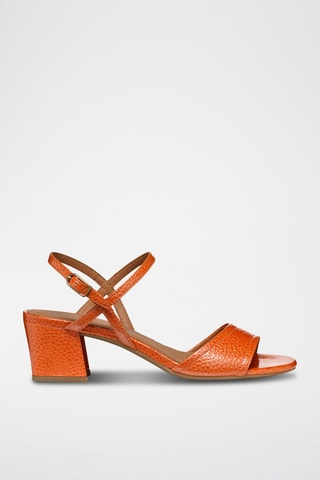 Leren Sandalen met Hak New Eraklia 50  - Oranje
