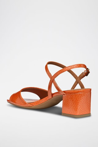 Leren Sandalen met Hak New Eraklia 50  - Oranje