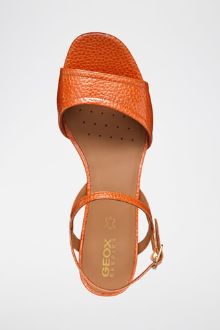 Leren Sandalen met Hak New Eraklia 50  - Oranje