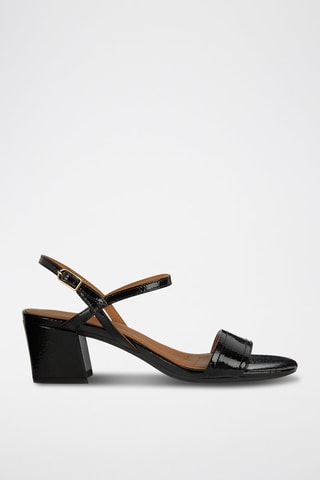 Gelakte Leren Sandalen met Hak New Eraklia 50  - Zwart