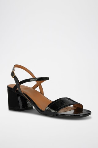Gelakte Leren Sandalen met Hak New Eraklia 50  - Zwart