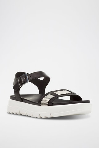 Leren Platform Sandalen Xan2.1S  - Zwart