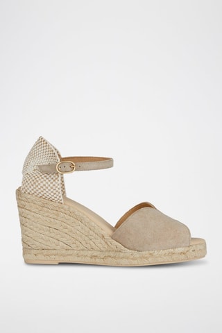 Nubuck Sandalen met Sleehak Gelsa - Taupe