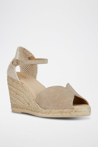 Nubuck Sandalen met Sleehak Gelsa - Taupe