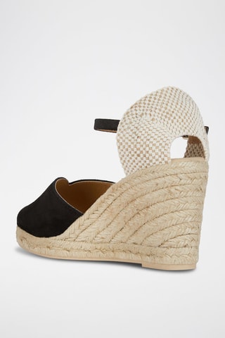 Leren Sandalen met Sleehak Gelsa  - Zwart