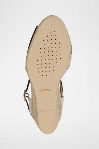 Leren Sandalen met Sleehak Gelsa  - Zwart