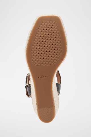Leren Sandalen met Sleehak Panarea  - Zwart