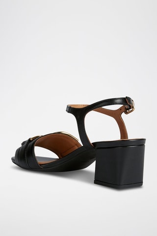 Leren Sandalen met Hak New Eraklia 50  - Zwart
