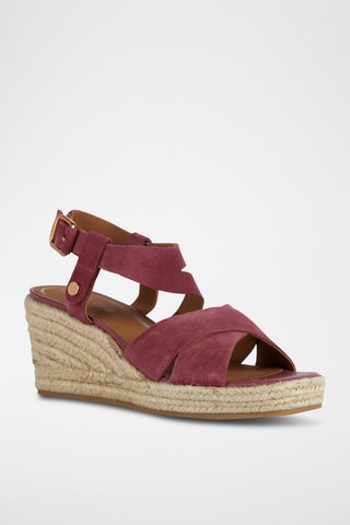 Nubuck Sandalen met Sleehak Panarea - Bordeauxrood