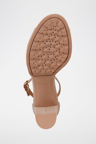 Nubuck Platform Sandalen met Hak Walk Pleasure 85S - Beige